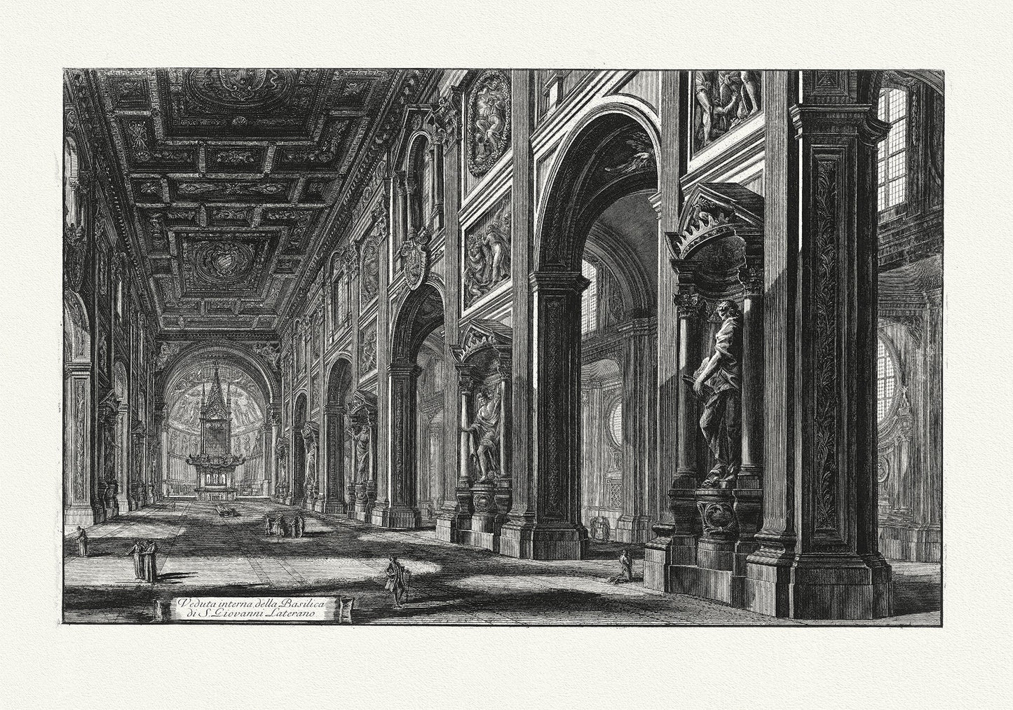 Roman Empire: Giovanni Battista Piranesi, Veduta Interna della Basilica di S. Giovanni Laterano, 1785 auth. - The Map Chest