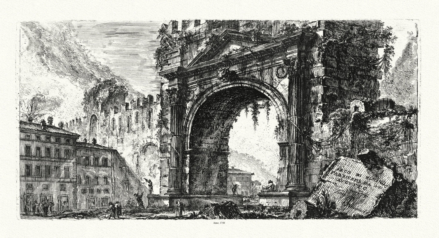 Roman Empire: Giovanni Battista Piranesi, Vedute di Roma, Arco di Rimino fabbricato da Augusto, 1748 - The Map Chest