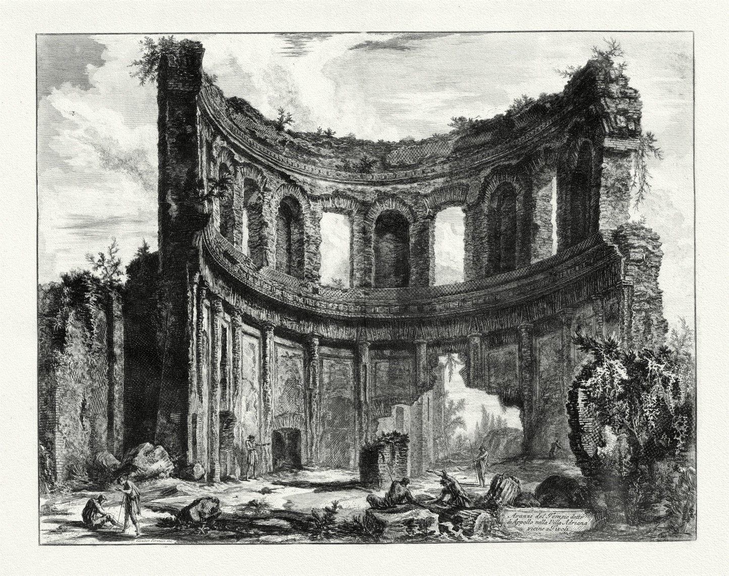 Roman Empire: Giovanni Battista Piranesi, Vedute di Roma, Remains of the Temple said to be of Apollo near Hadrian's Villa, c. 1760 - The Map Chest