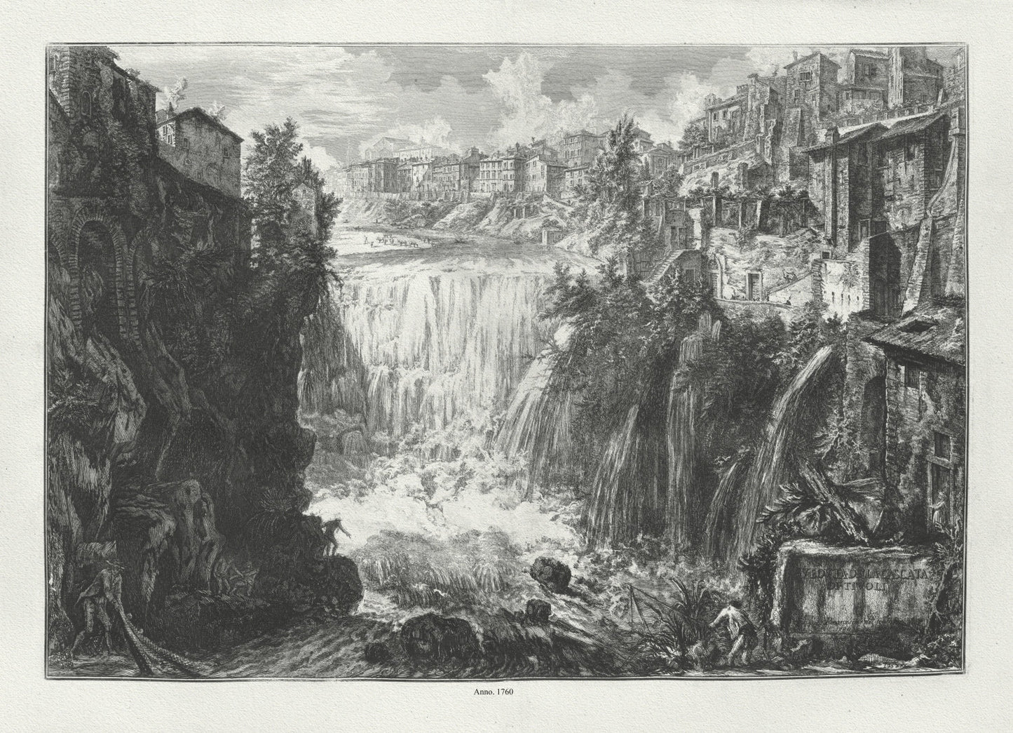 Roman Empire: Giovanni Battista Piranesi, View of the Waterfall of Tivoli, c. 1760 - The Map Chest