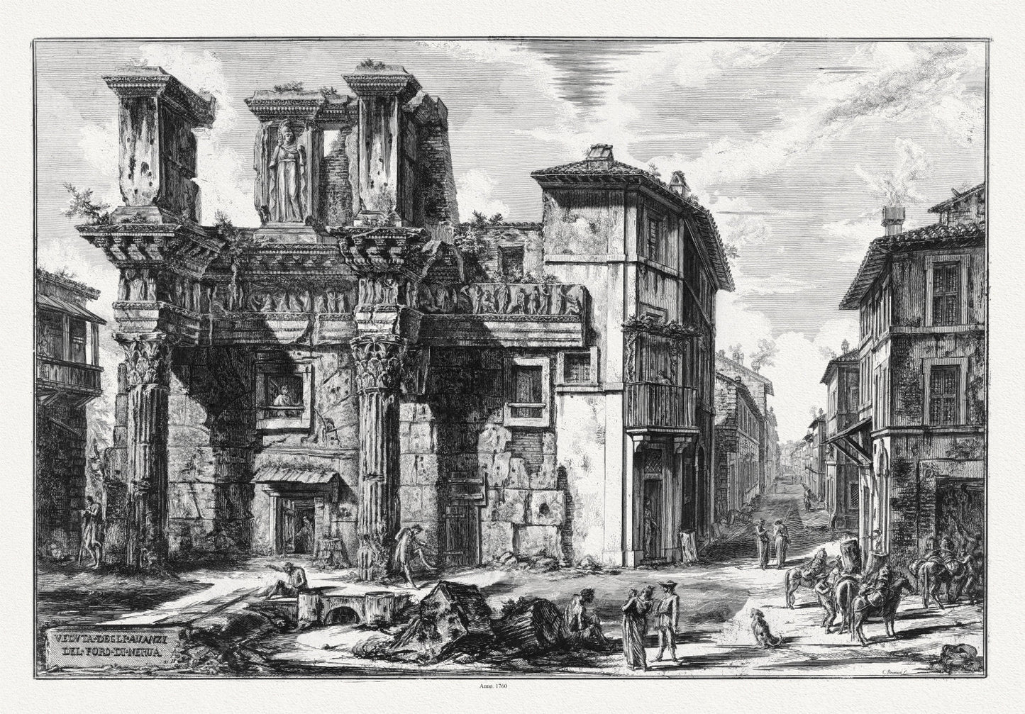 Roman Empire: Giovanni Battista Piranesi, Views of Rome, Forum of Nerva, 1760 - The Map Chest
