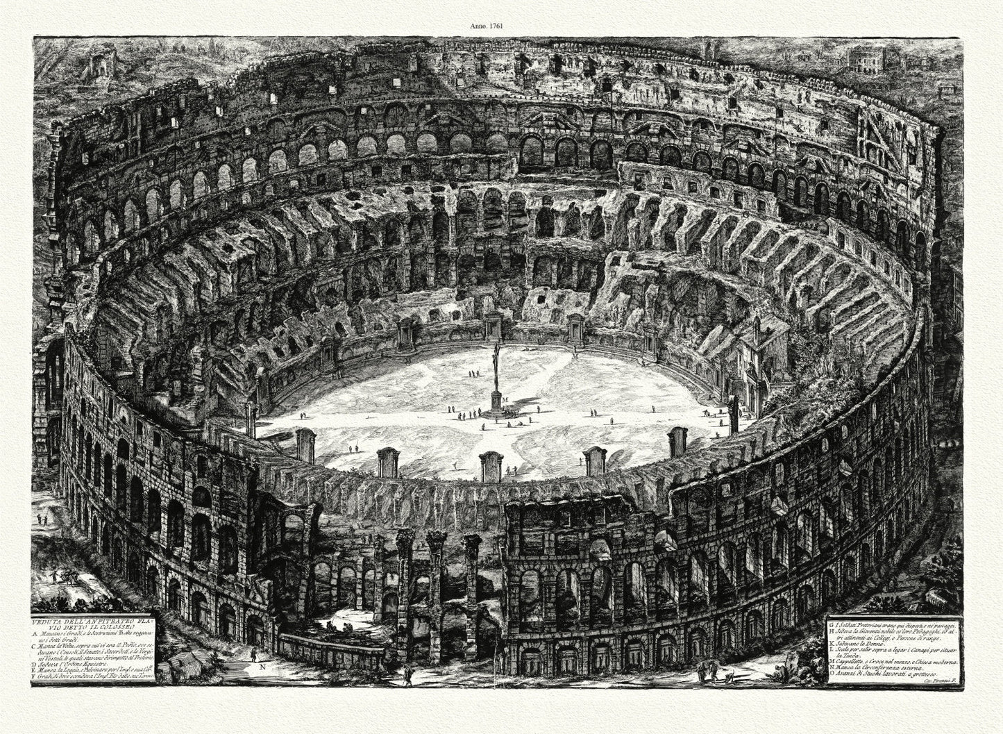 Roman Empire: Giovanni Battista Piranesi, Views of Rome, The Colosseum, 1761 Ver. II - The Map Chest
