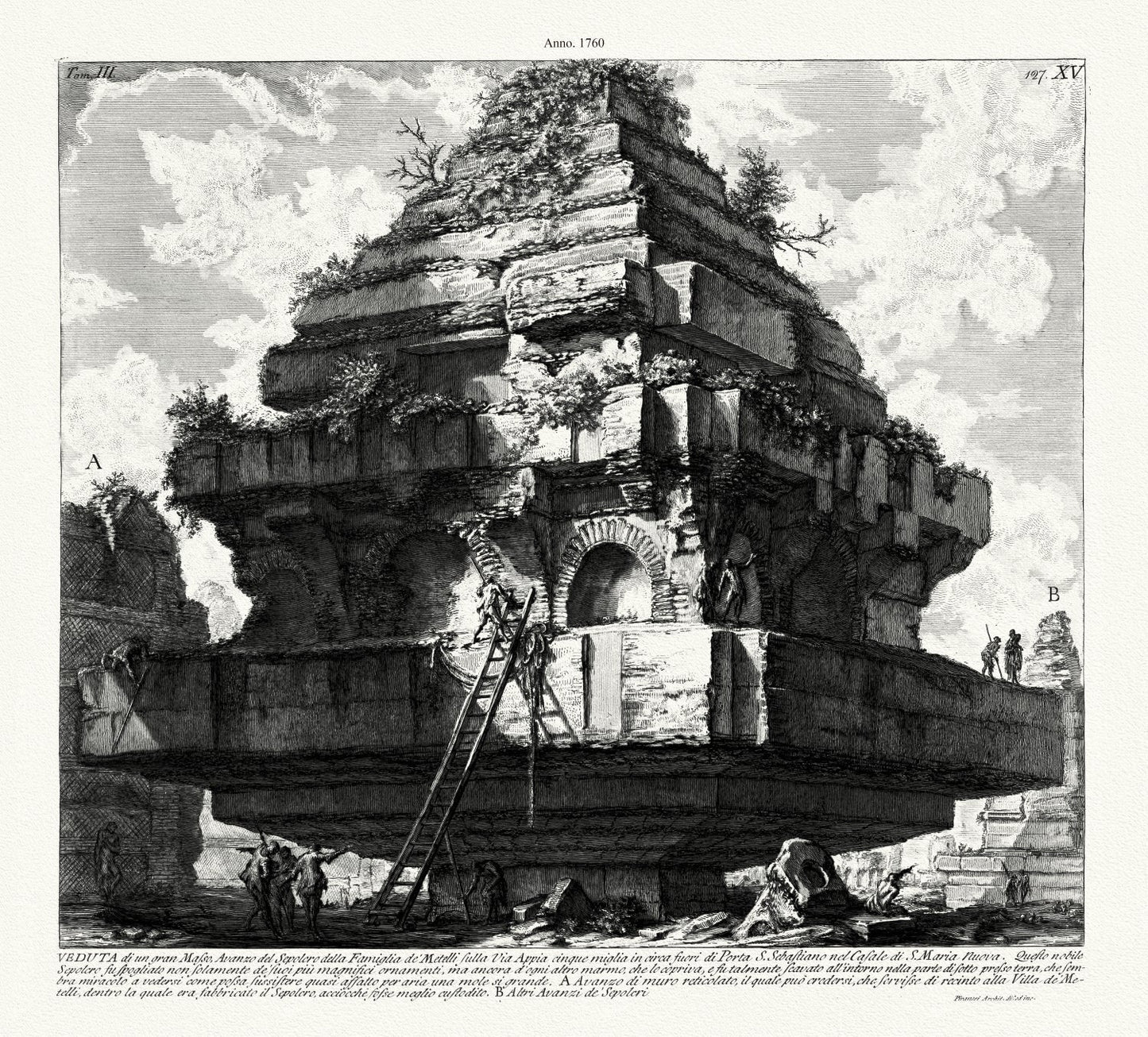 Roman Empire: Giovanni Battista Piranesi, Views of Rome - The Tomb On The Via Appia, 1760 - The Map Chest