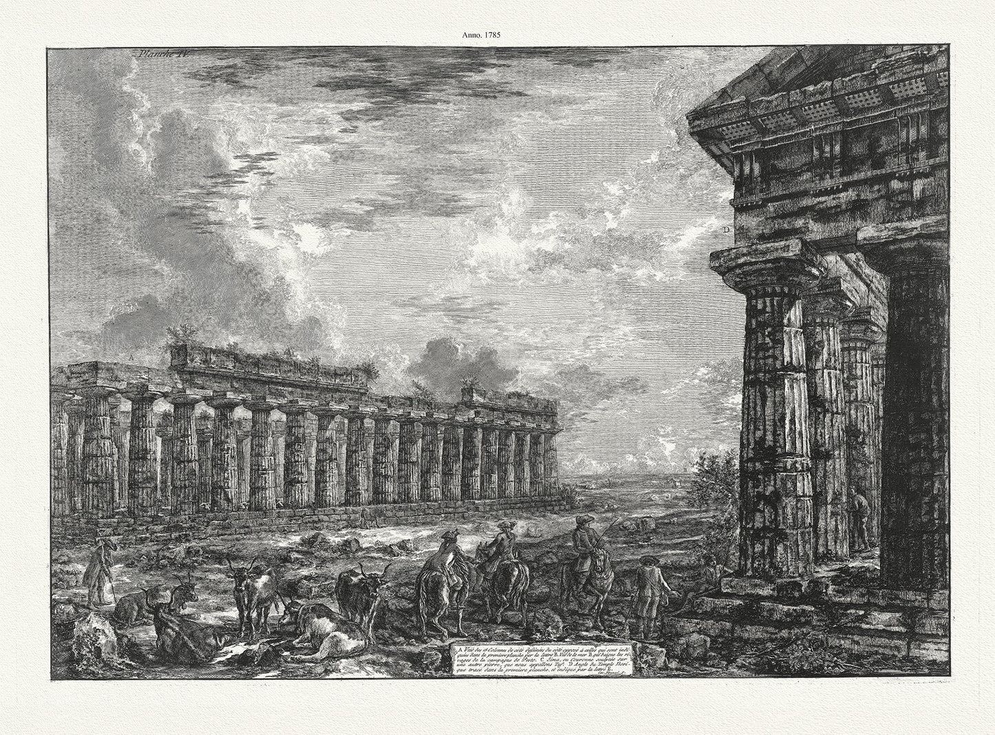 Roman Empire: Giovanni Battista Piranesi, Vue des 18 Colonnes de cote...et de Campagne de Pesto, 1785 - The Map Chest