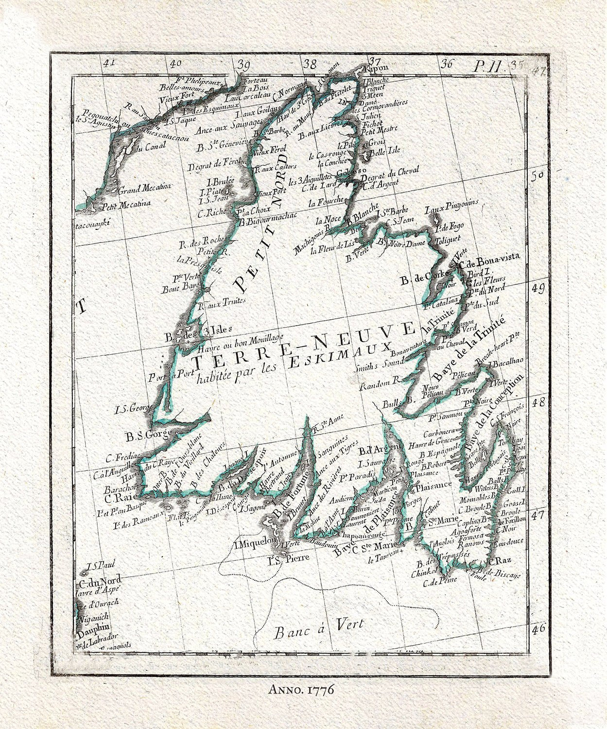 Santini, Newfoundland, 1776 - The Map Chest