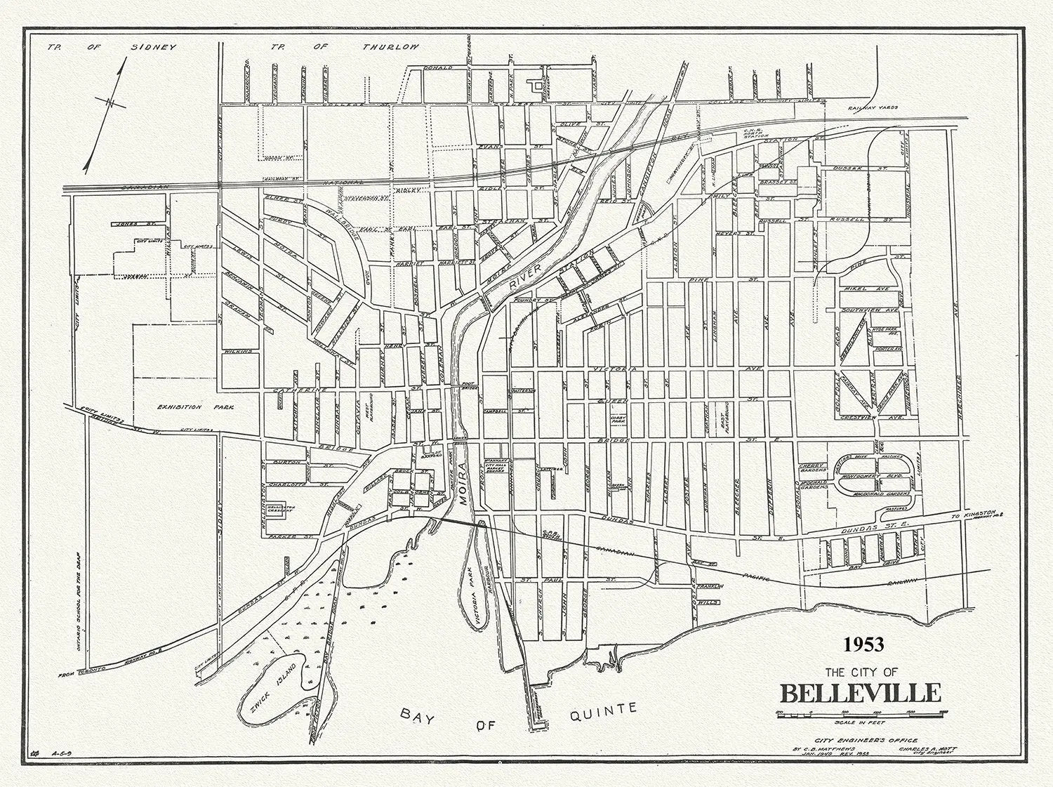 The City of Belleville, Hastings County, Ontario, 1953 - The Map Chest