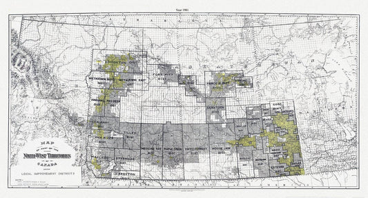 A Map of part of the North - West Territories of Canada, showing local improvement districts, 1901 - The Map Chest