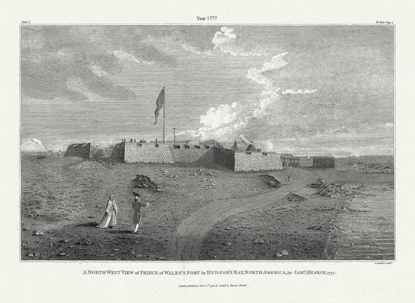 A north west view of Prince of Wales's Fort in Hudson's Bay, North America, Saml. Hearne auth., 1777, .50 x 70 cm, 20 x 25" approx. - The Map Chest