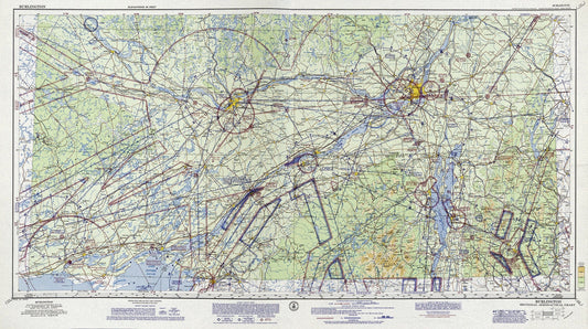 Aeronautical Chart, Ontario, South Eastern Section, 1962 , map on heavy cotton canvas, 20 x 27" approx. - The Map Chest