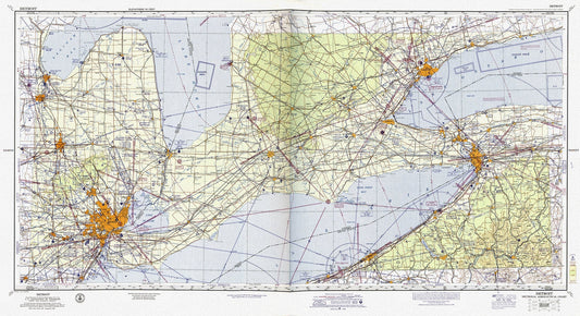Aeronautical Chart, Ontario, South Western Section, 1960 , map on heavy cotton canvas, 20 x 27" approx. - The Map Chest