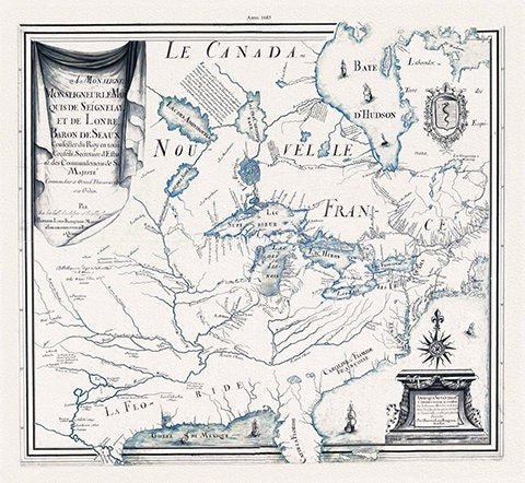 Amérique septentrionale sur les iournaux, mémoires, et observations les plus justes en l'année 1685 - The Map Chest