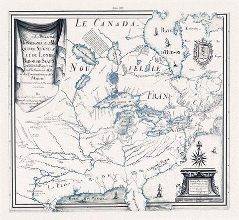 Amérique septentrionale sur les iournaux, mémoires, et observations les plus justes en l'année 1685 - The Map Chest