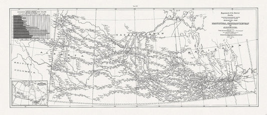 An Elevator map of Manitoba, Saskatchewan & Alberta, 1923,on heavy cotton canvas, 15x36" approx. - The Map Chest