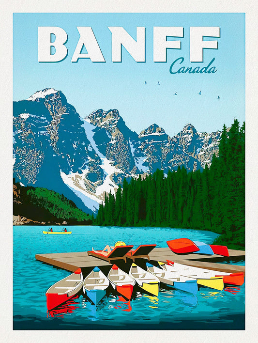 Banff, Canada, travel poster on heavy cotton canvas, 22x27" approx. - The Map Chest