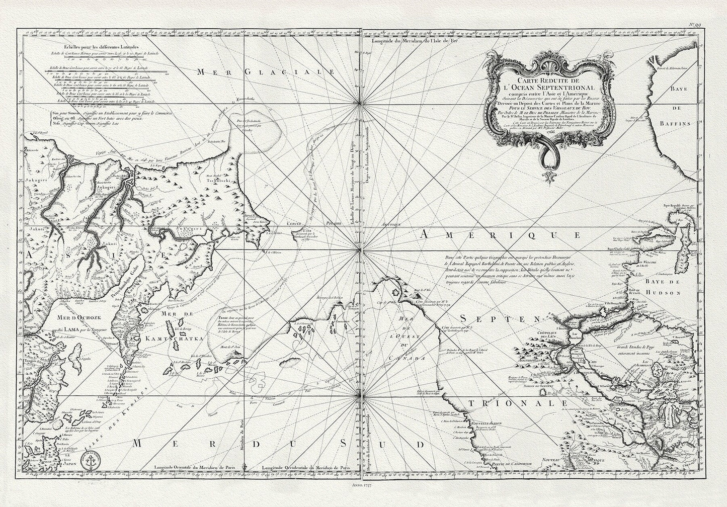 Bellin, L'hydrographie françoise, Pacific NorthWest, 1766, map on heavy cotton canvas, 22x27" approx. - The Map Chest