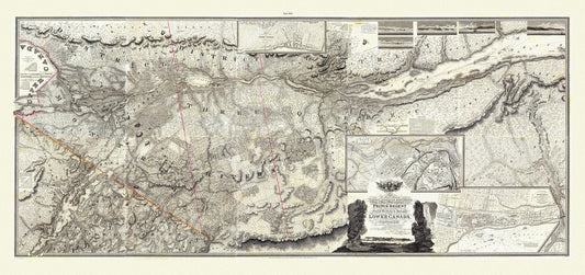 Bouchette et Faden, Map of Lower Canada, 1815 , map on durable cotton canvas, 50 x 70 cm, 20 x 25" approx. - The Map Chest