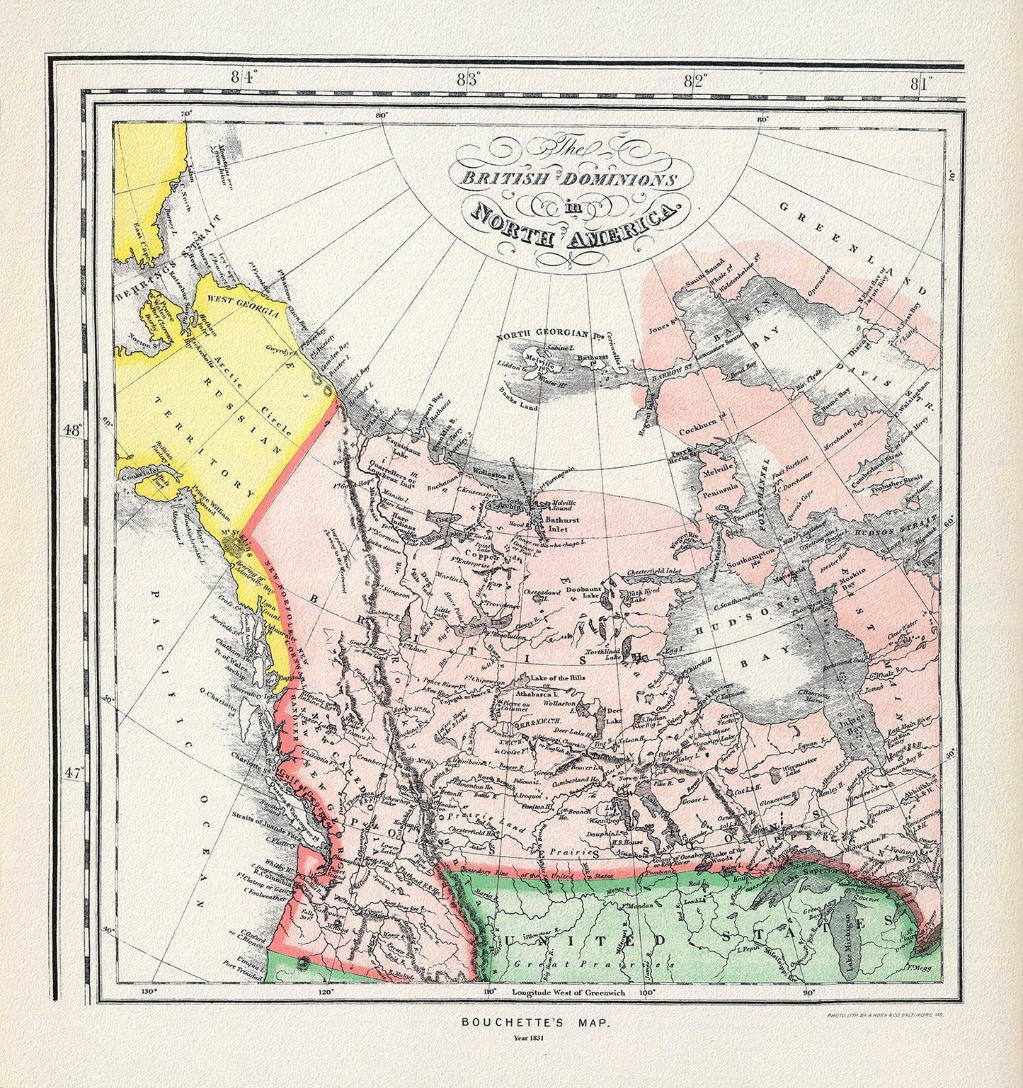 Bouchette's British Dominions in North America (portion), 1831 - The Map Chest
