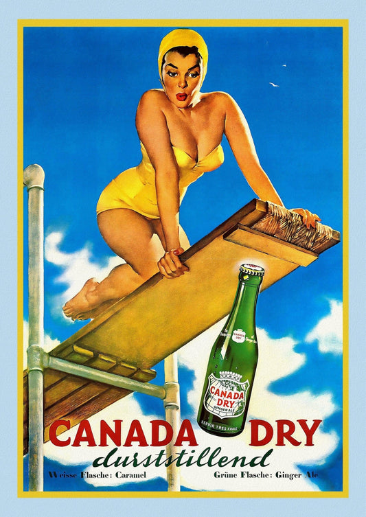 Canada Dry, poster on heavy cotton canvas, 50 x 70 cm, 20 x 25" approx. - The Map Chest