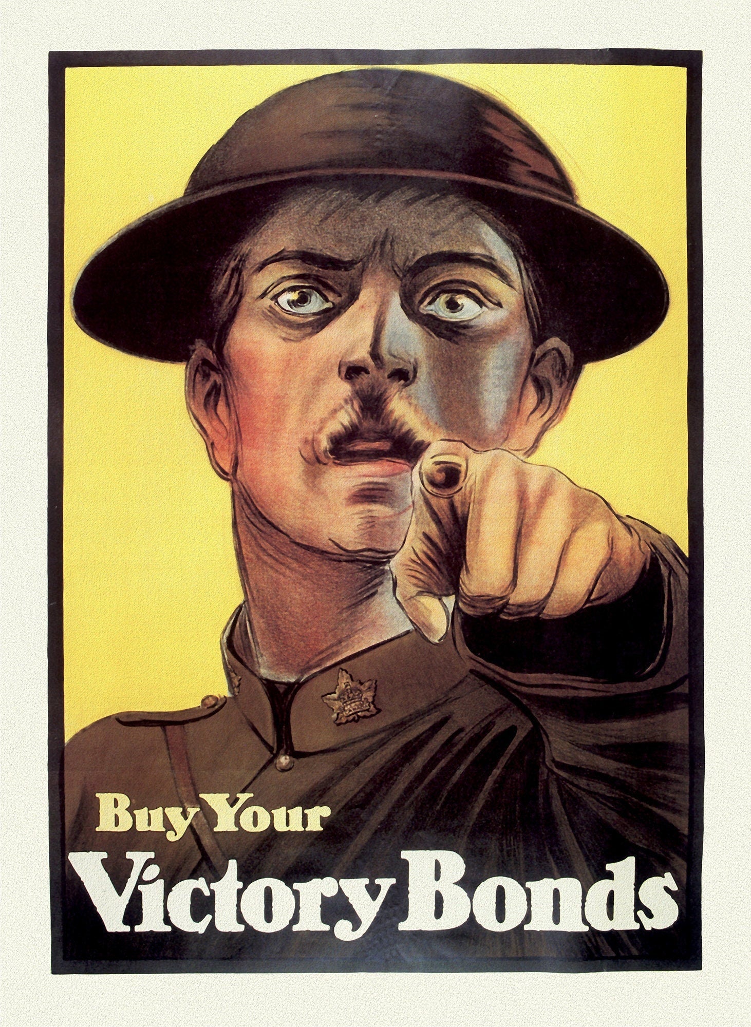 Canada WW I Poster, Canada Victory Bonds, 1915, on heavy natural canvas, 22x27" approx - The Map Chest