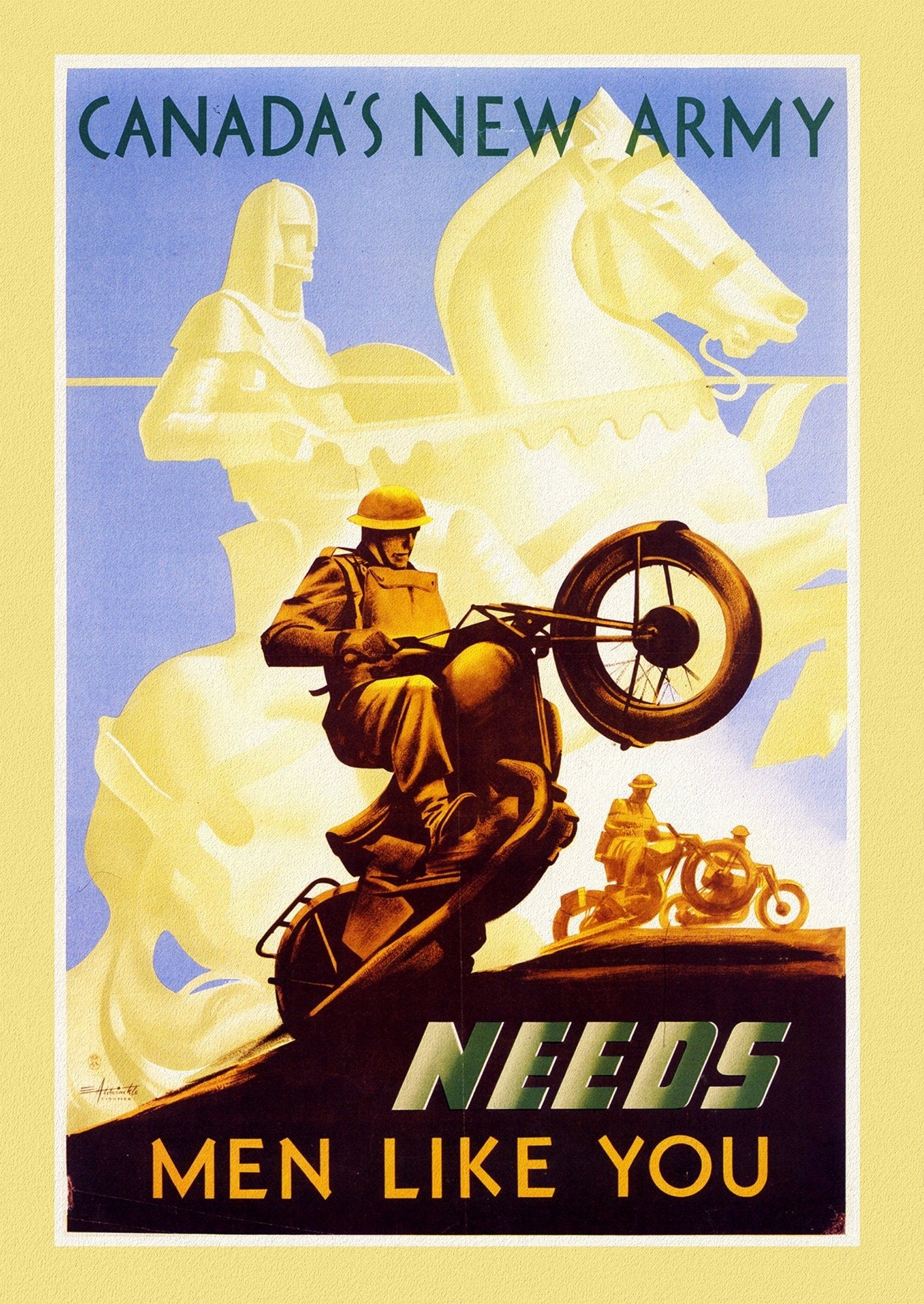 Canada's New Army Needs Men Like You, Canada WW I Poster, - The Map Chest