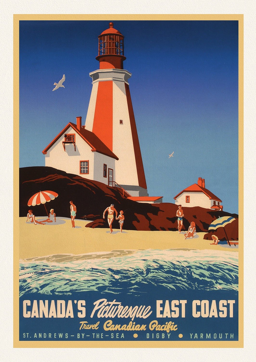 Canada's Picturesque East Coast, travel poster on heavy cotton canvas, 45 x 65 cm, 18 x 24" approx. - The Map Chest