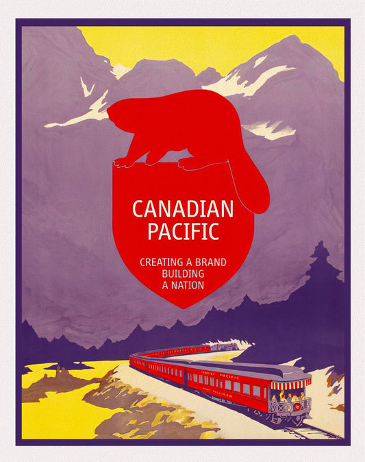 Canadian Pacific, Building a Nation, travel poster on heavy cotton canvas, 50 x 70 cm, 20 x 25" approx. - The Map Chest