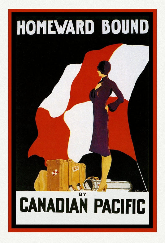 Canadian Pacific, Homeward Bound, poster on heavy cotton canvas, 22x27" approx. - The Map Chest