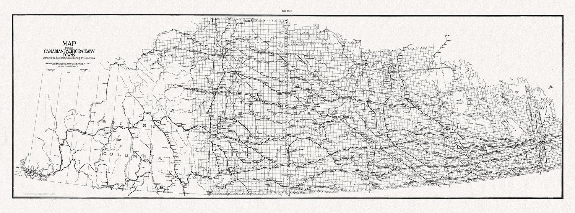 Canadian Pacific Railway Co. shewing Land Grants in Mainline Belt, South Western Saskatchewan & South Eastern Alberta, 1909, 14x36" - The Map Chest