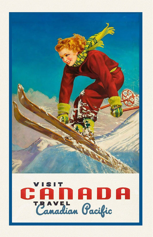 Canadian Pacific, Visit Canada, Ver. VII, travel poster on heavy cotton canvas, 45 x 65 cm, 18 x 24" approx. - The Map Chest