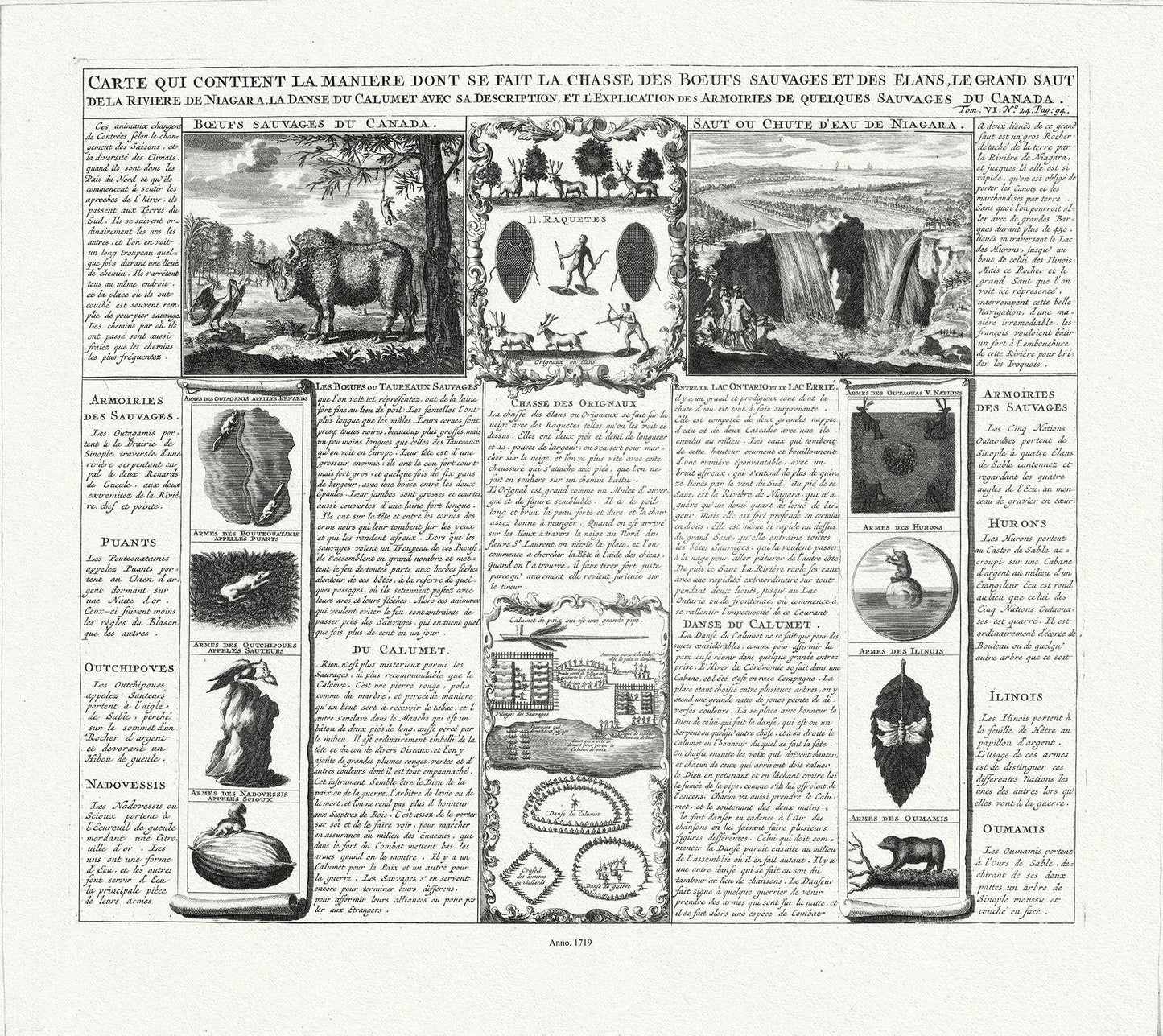 Carte qui contient la maniere dont se fait la chasse des boeufs sauvages, 1719 - The Map Chest