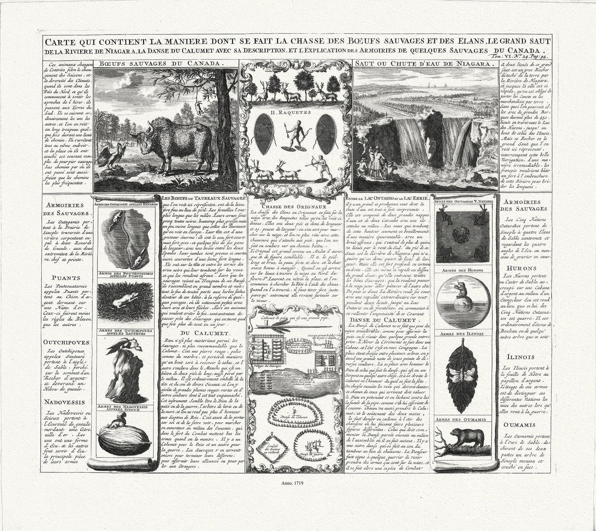 Carte qui contient la maniere dont se fait la chasse des boeufs sauvages, 1719 - The Map Chest