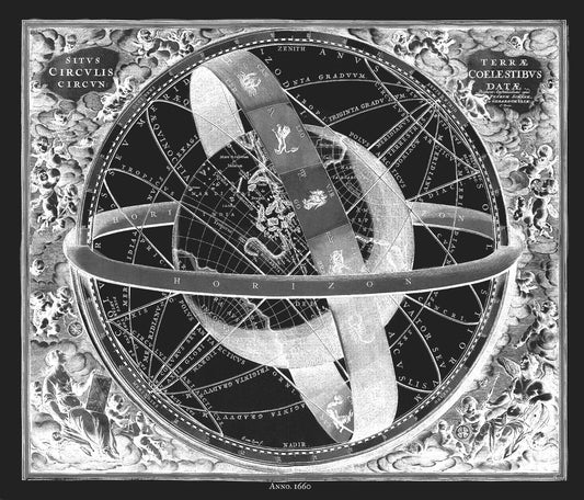 Cellarius, Harmoni Macrocosmica XI, 1660 Ver. III - INV, celestial map on durable cotton canvas, 50 x 70 cm or 20x25" approx. - The Map Chest