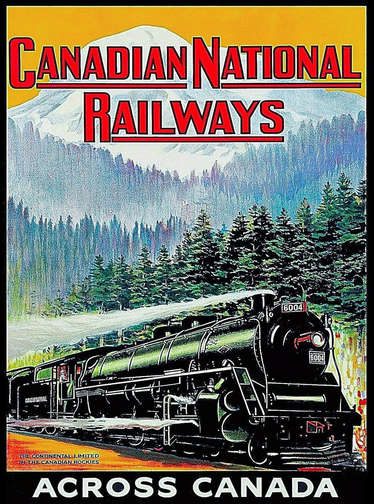CNR Across Canada, Ver. II , vintage poster on durable cotton canvas, 50 x 70 cm, 20 x 25" approx. - The Map Chest
