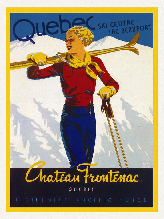 Come to Old Quebec, Chateau Frontenac, travel poster on heavy cotton canvas, 45 x 65 cm, 18 x 24" approx. - The Map Chest