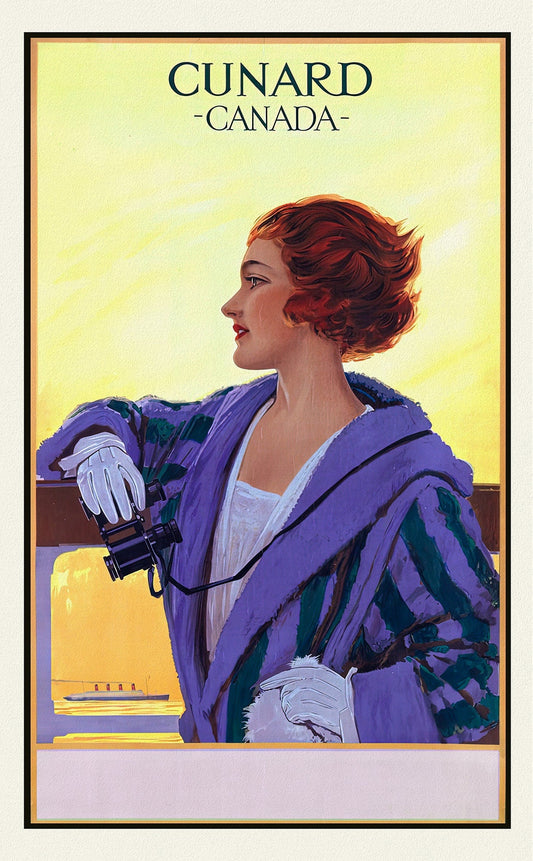 Cunard to Canada, 1925, travel poster on durable cotton canvas, 50 x 70 cm, 20 x 25" approx. - The Map Chest
