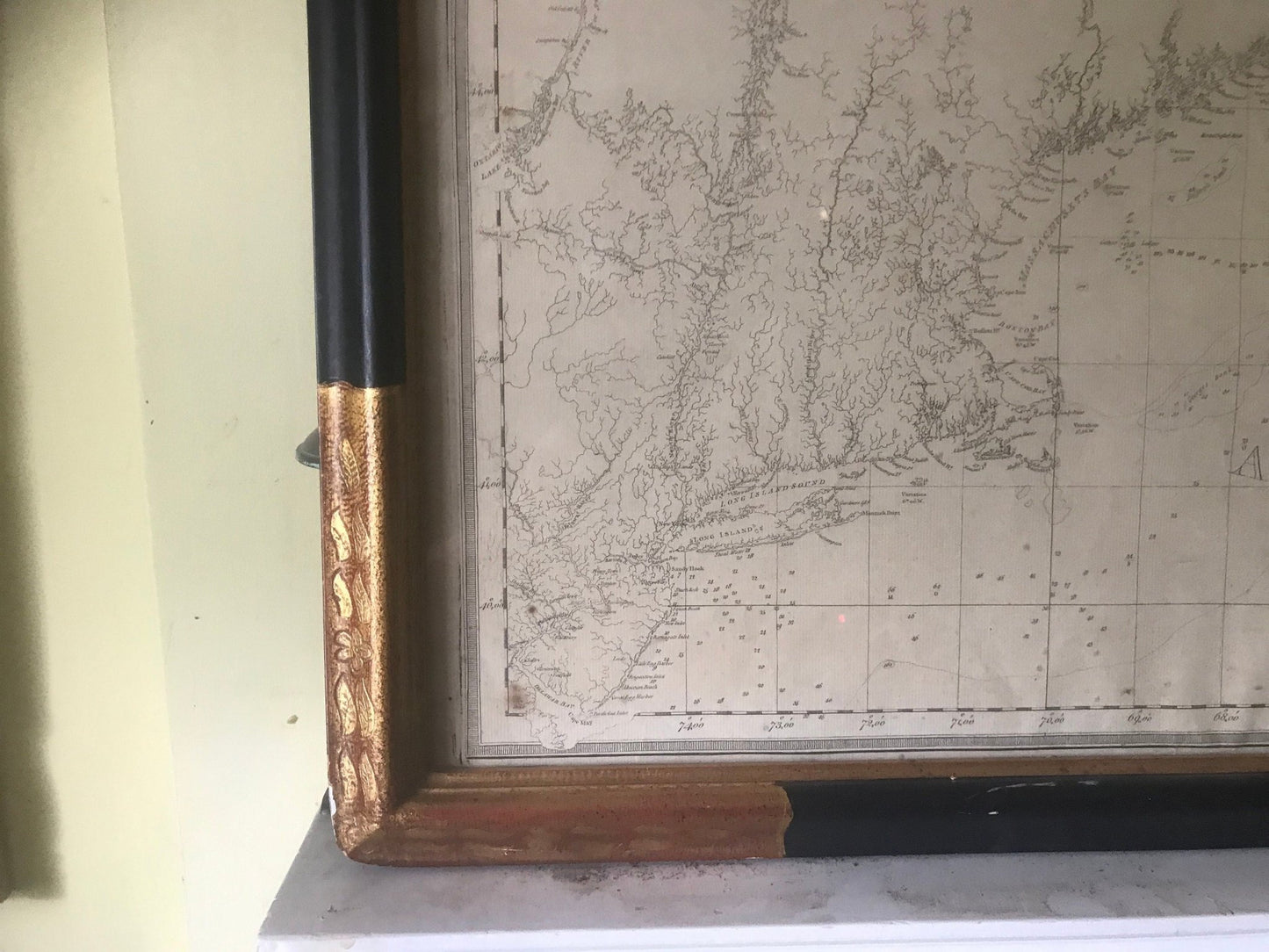 Des Barres, Coast of Nova Scotia, New England, New - York, The Gulf and River of St. Lawrence, 1777, 1st State, an original map, museum framed - The Map Chest