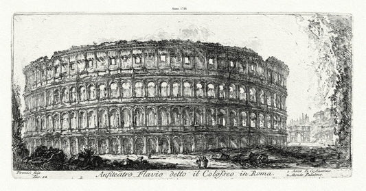 Giovanni Battista Piranesi, Anfiteatro Flavio detto il Colosseo, 1748, map on heavy cotton canvas, 22x27" approx. - The Map Chest