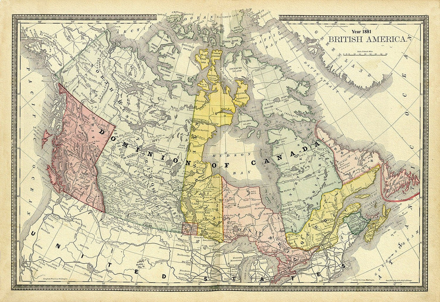 Hardesty, British America, Dominion of Canada, 1881 - The Map Chest