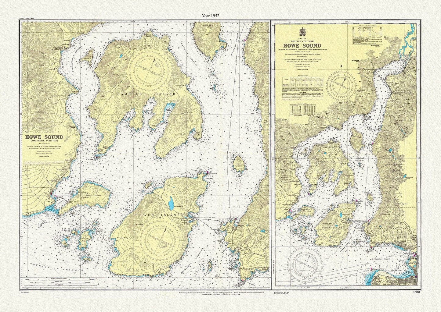 Howe Sound, British Columbia, A Topographical Map,1952 - The Map Chest