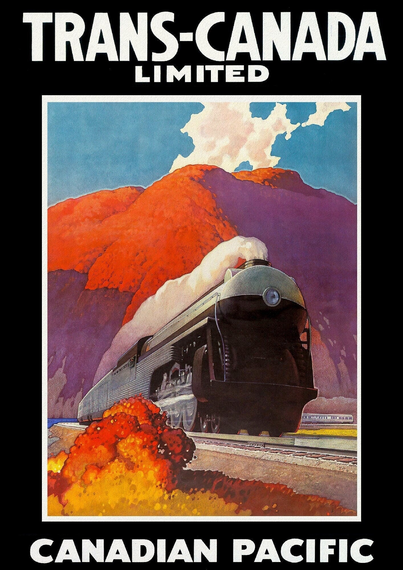 Trans-Canada Ltd., Canadian Pacific Ver. III , vintage poster on durable cotton canvas, 50 x 70 cm, 20 x 25" approx.