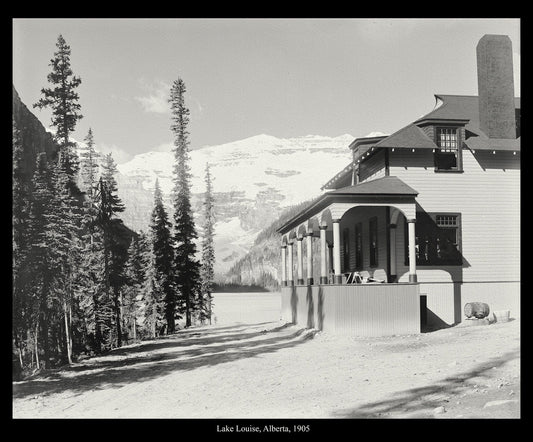 Lake Louise, Alberta, 1905, Vintage Photograph on Canvas, 50x 70 cm, 20 x 25" approx. - The Map Chest