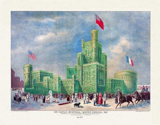 Montreal Winter Carnival, 1887 , vintage print reprinted on durable cotton canvas, 50 x 70 cm or 20x25" approx - The Map Chest