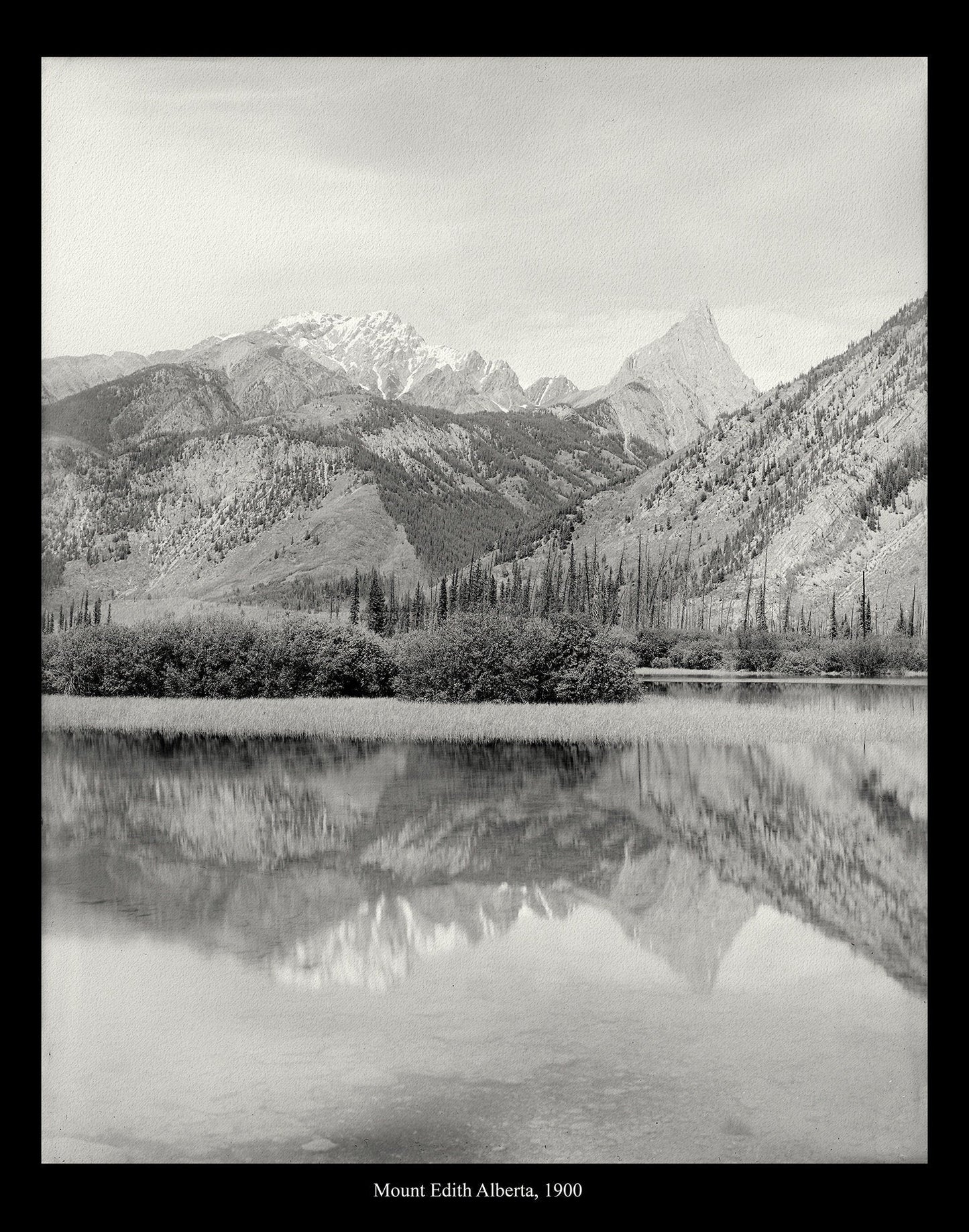 Mount Edith, Alberta, Canada, 1900, vintage photograph reprinted on durable cotton canvas, 50 x 70 cm, 20 x 25" approx. - The Map Chest