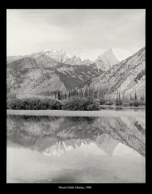 Mount Edith, Alberta, Canada, 1900, vintage photograph reprinted on durable cotton canvas, 50 x 70 cm, 20 x 25" approx. - The Map Chest