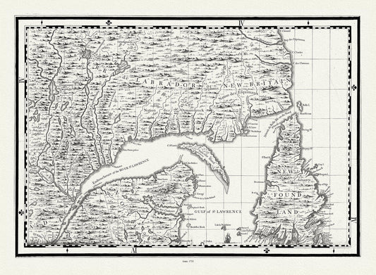 Part of a Map of the British Empire in America, Popple auth., 1733E, map on heavy cotton canvas, 50 x 70 cm, 20 x 25" approx. - The Map Chest