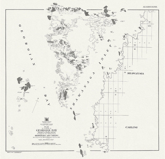 Plan of islands in Georgian Bay district of Parry Sound, in front of the townships of Shawanaga and Carling, 1931 - The Map Chest
