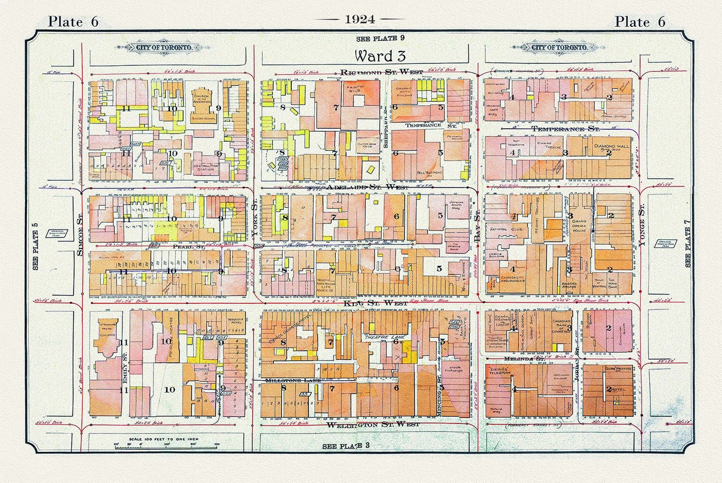 Plate 06, Toronto Downtown West, Simcoe St., 1924 - The Map Chest