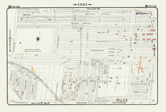 Plate 126, Toronto Uptown, Hunt Club, 1923, Map on heavy cotton canvas, 18x27in. approx. - The Map Chest