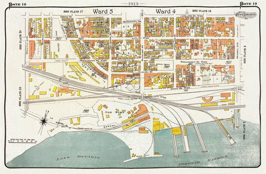 Plate 19 Toronto West ,Waterfront, Bathurst, 1913 - The Map Chest