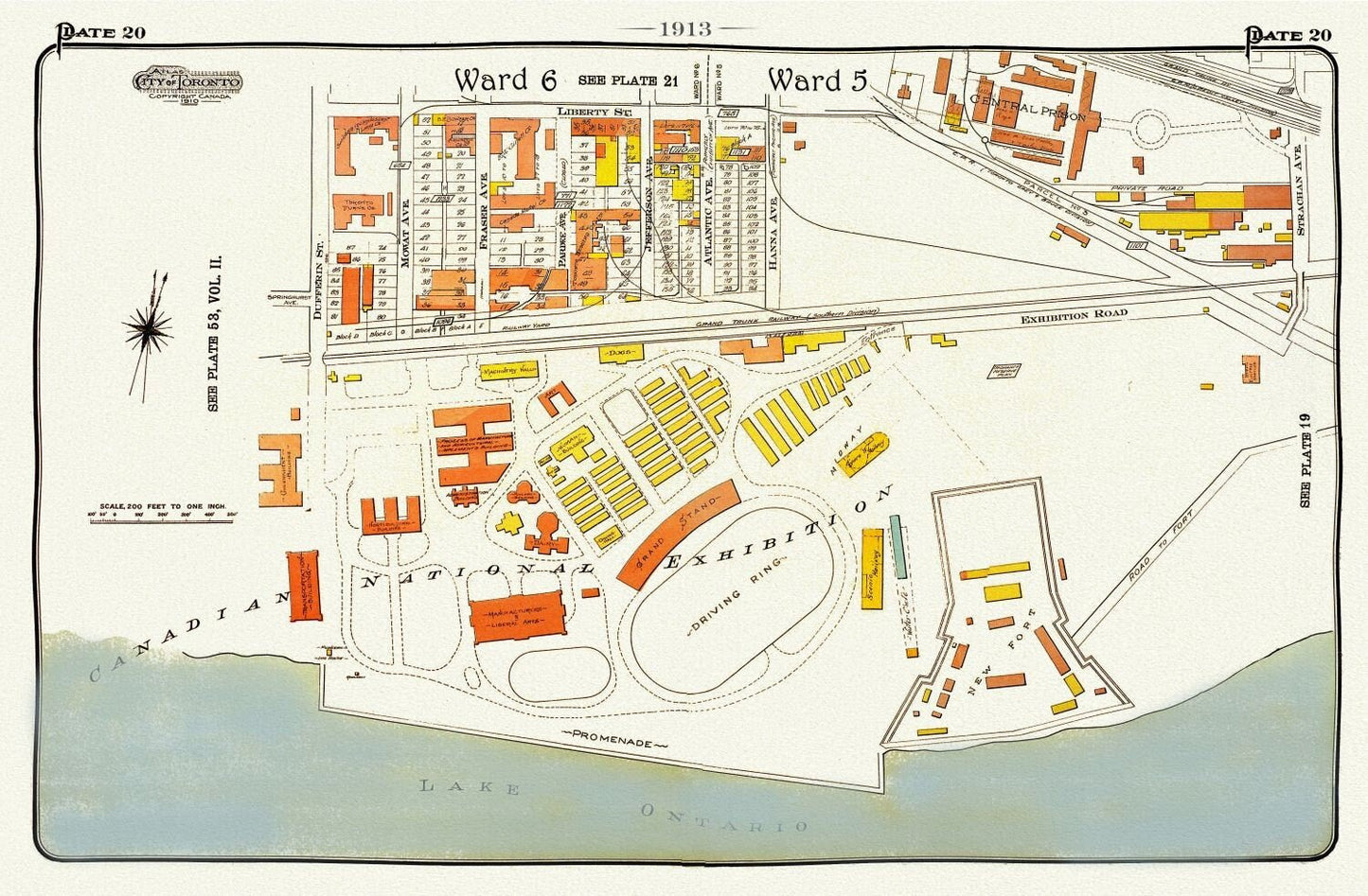 Plate 20, Toronto West, Liberty Village, CNE, 1913 - The Map Chest